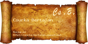 Csurka Bertalan névjegykártya