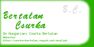 bertalan csurka business card